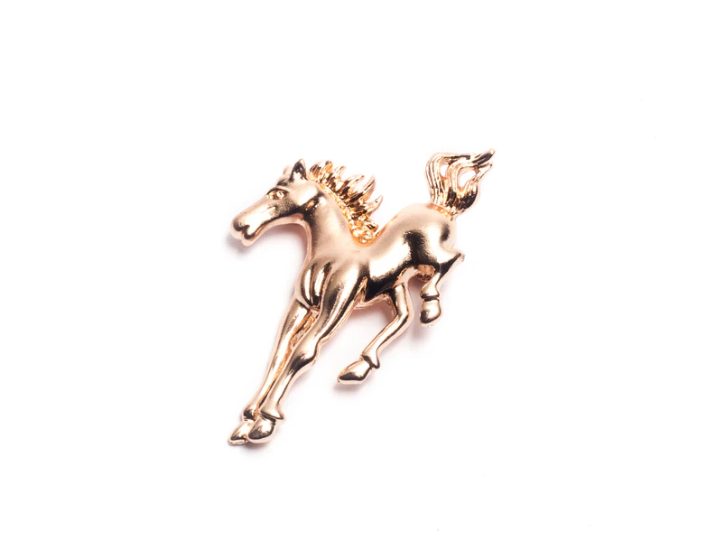 Decked-Up Men's Lapel Pin - Horse - Gold - Metal