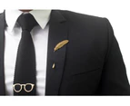 Decked-Up Men's Lapel Pin - Feather - Gold - Metal