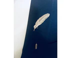 Decked-Up Men's Lapel Pin - Feather - Silver - Metal