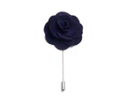 Decked-Up Men's Lapel Pin - Rose - Navy Blue - Fabric