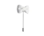 Decked-Up Men's Lapel Pin - Bow - White - Fabric