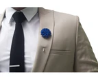 Decked-Up Men's Lapel Pin - Carnation - Royal Blue - Fabric