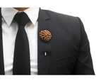 Decked-Up Men's Lapel Pin - Carnation - Light Brown - Fabric