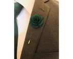 Decked-Up Men's Lapel Pin - Rose - Green - Fabric