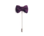 Decked-Up Men's Lapel Pin - Bow - Purple - Fabric