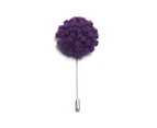 Decked-Up Men's Lapel Pin - Carnation - Purple - Fabric