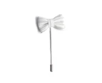 Decked-Up Men's Lapel Pin - Bow - Black Stripes on White - Fabric