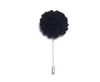 Decked-Up Men's Lapel Pin - Carnation - Black - Fabric