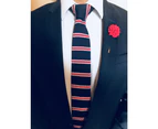 Decked-Up Men's Lapel Pin - Carnation - Magenta - Fabric