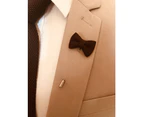 Decked-Up Men's Lapel Pin - Bow - Brown - Fabric