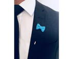 Decked-Up Men's Lapel Pin - Bow - Turquoise green - Fabric