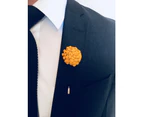 Decked-Up Men's Lapel Pin - Carnation - Mustard - Fabric