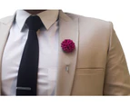 Decked-Up Men's Lapel Pin - Carnation - Bright pink - Fabric