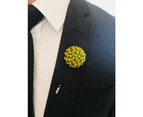 Decked-Up Men's Lapel Pin - Carnation - Olive Green - Fabric
