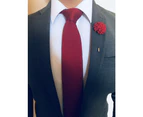 Decked-Up Men's Lapel Pin - Carnation - Red - Fabric