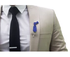 Decked-Up Men's Lapel Pin - Tie - Blue with Polka Dots - Fabric