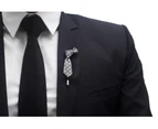 Decked-Up Men's Lapel Pin - Tie - Grey with Polka Dots - Fabric