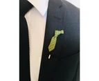 Decked-Up Men's Lapel Pin - Tie - Green with Polka Dots - Fabric