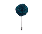 Decked-Up Men's Lapel Pin - Sparkle Rose - Turquoise - Fabric