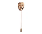 Decked-Up Men's Lapel Pin - Mask - Gold - Metal