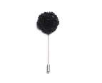 Decked-Up Men's Lapel Pin - Crystal Flower - Black