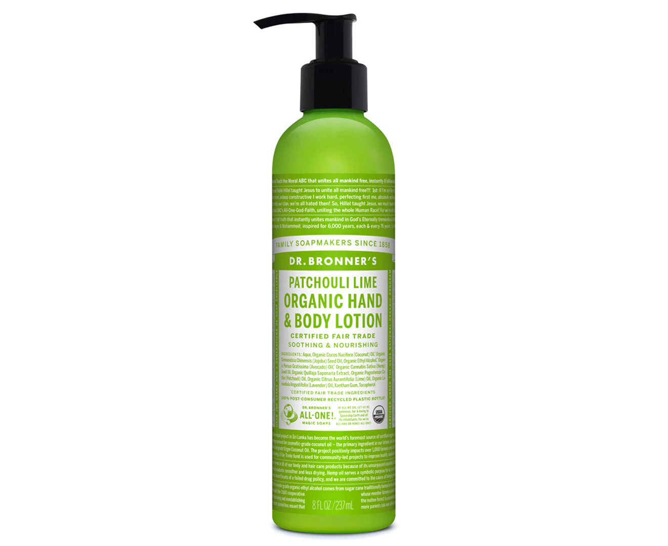 Dr. Bronner's Organic Lotion Patchouli & Lime 237mL