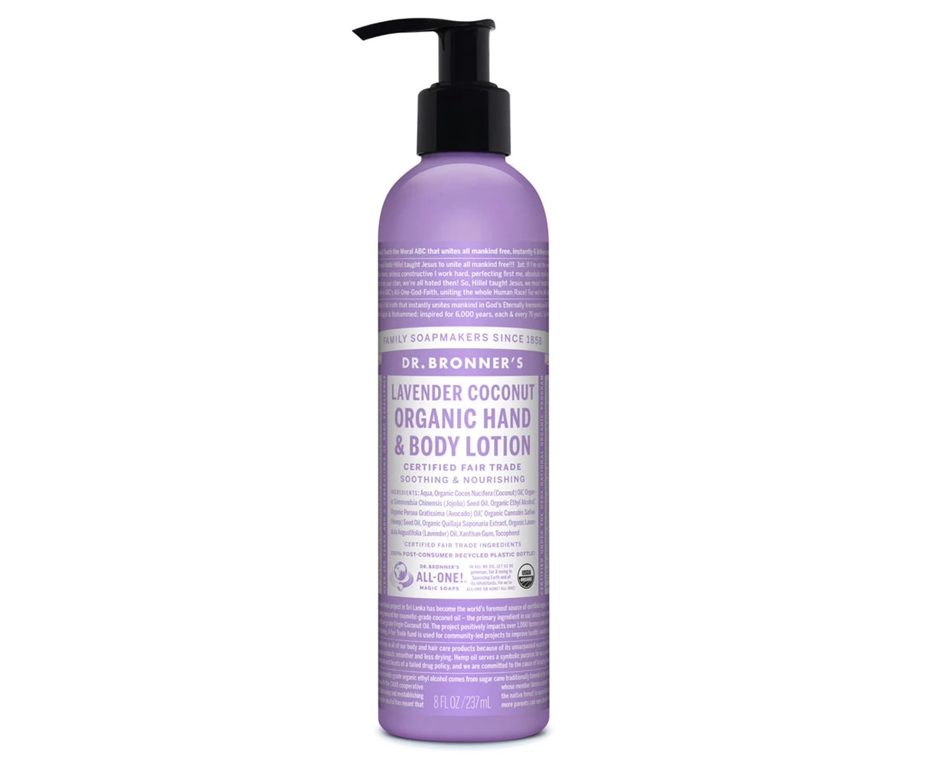 Dr. Bronner's Organic Lotion Lavender & Coconut 237mL