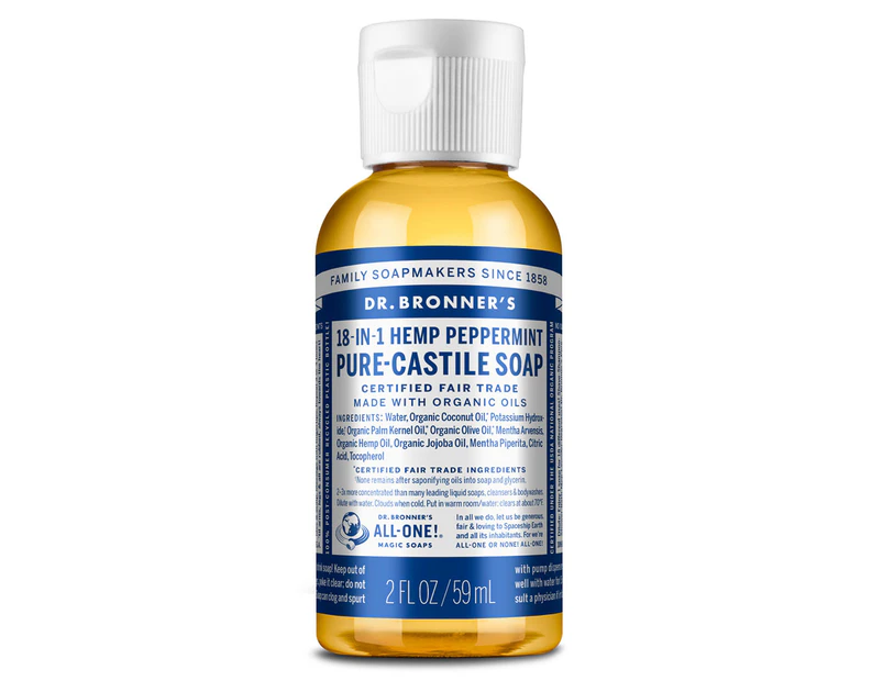 Dr. Bronner's Pure-Castile Liquid Soap Peppermint 59mL