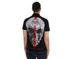 Philipp Plein Mens Polo Shirt Dark MTK0057 02R5 Black/Red