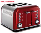 Morphy Richards Accents 4-Slice Toaster - Red