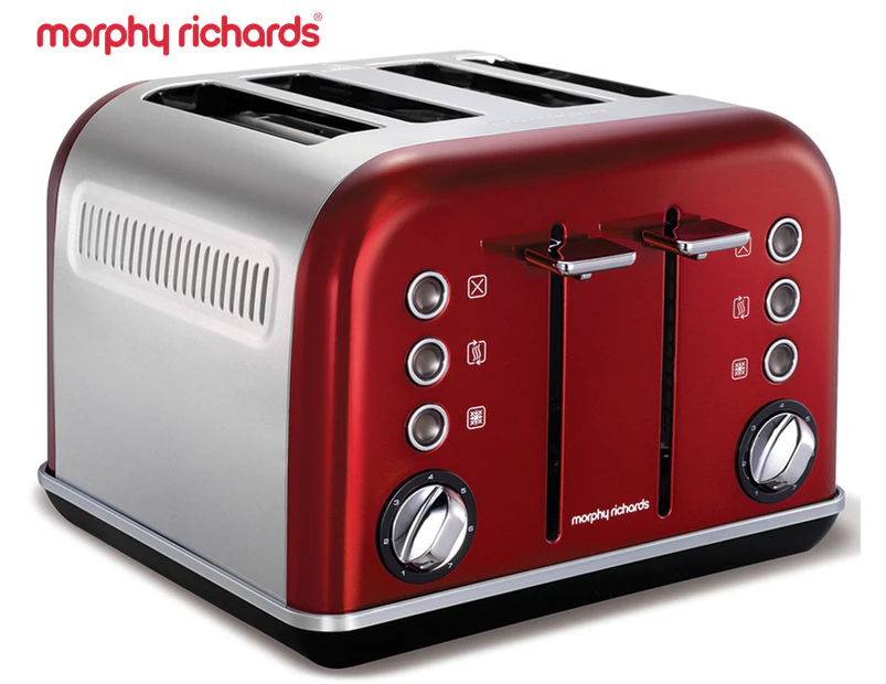 Morphy Richards Accents 4-Slice Toaster - Red
