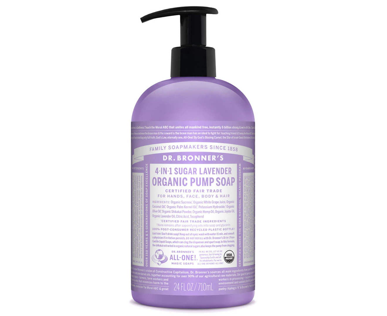 Dr. Bronner's Organic Pump Soap Lavender 710mL