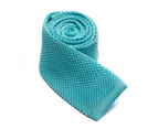Decked-Up Men's Knitted Tie - Aqua Solid