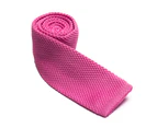 Decked-Up Men's Knitted Tie - Pink Solid