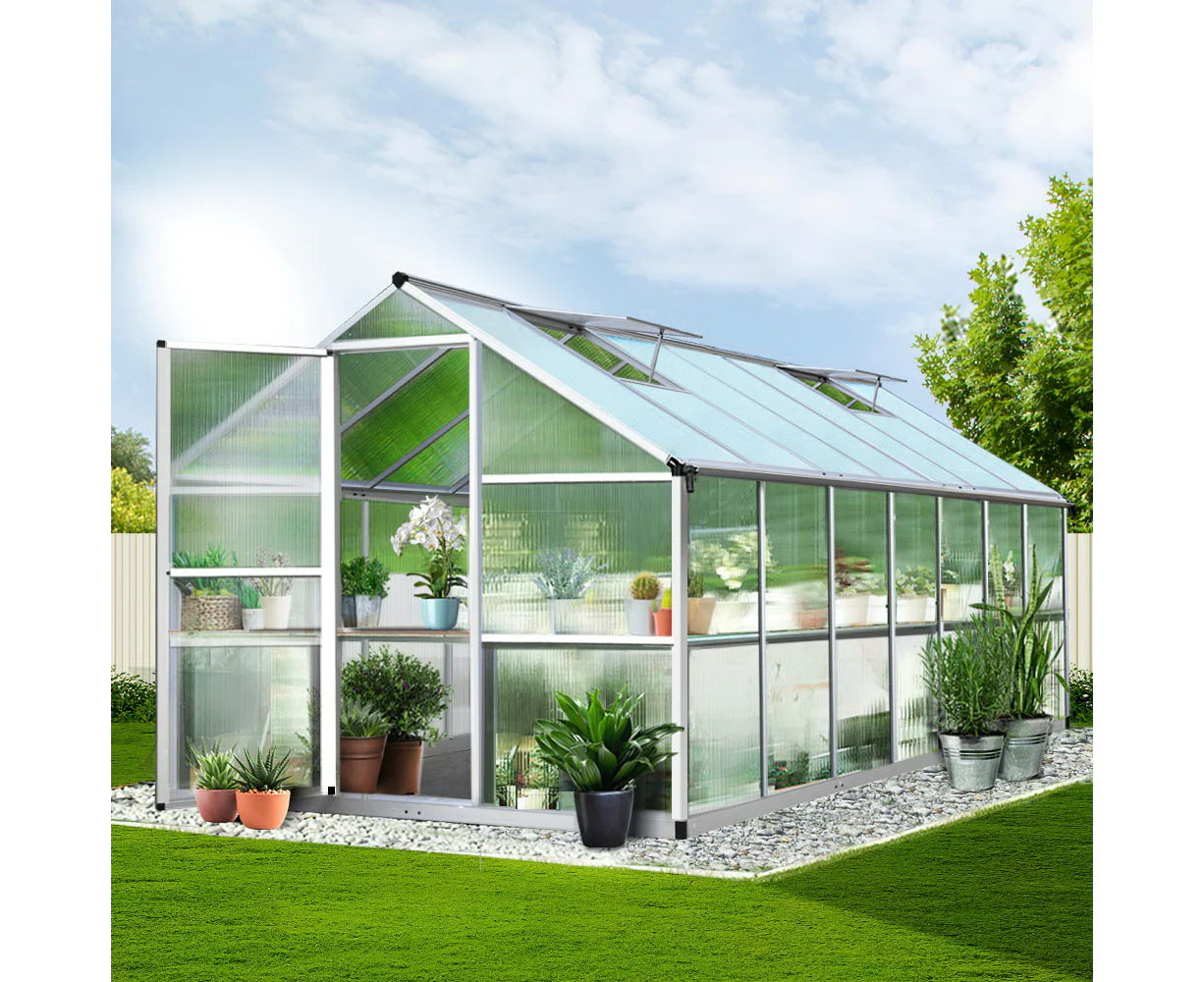 Greenfingers Greenhouse Aluminium Green House Garden Shed Greenhouses 4.22x2.5M