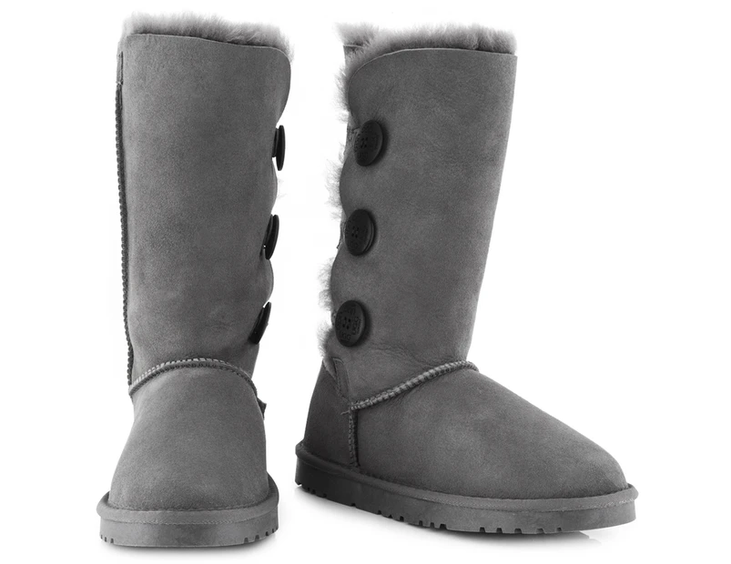 OZWEAR Connection Classic 3 Button Long Boot - Charcoal