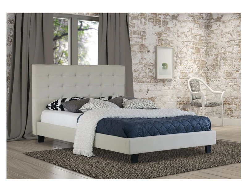 Istyle Alexis Queen Bed Frame Fabric White