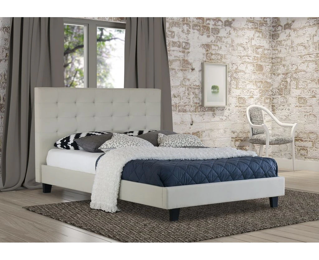 Istyle Alexis Double Bed Frame Fabric White