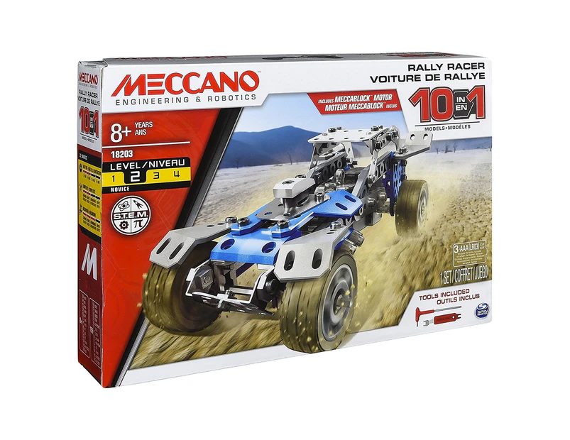 Meccano 10-in-1 Rally Racer Model Building Set