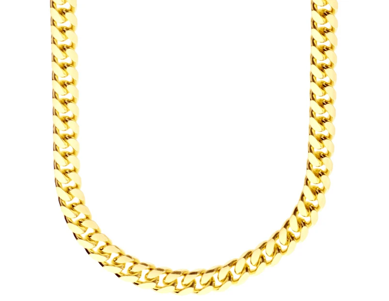 925 Sterling Silver Bling Chain - MIAMI CUBAN 7mm gold - Gold