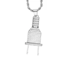 Iced Out Bling Micro Pave Chain - PLUG silver - Silver