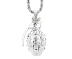 Iced Out Bling Hip Hop Chain - GRENADE - Silver