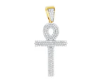 Premium Bling - 925 Sterling Silver Ankh Cross Pendant gold - Gold