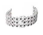 Iced Out CLUSTER Watch Bracelet - 3 ROW STUD - Silver