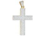 Premium Bling - 925 Sterling Silver Cross Pendant gold - Gold