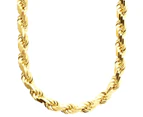 925 Sterling Silver Bling Chain - ROPE DC 8mm gold - Gold