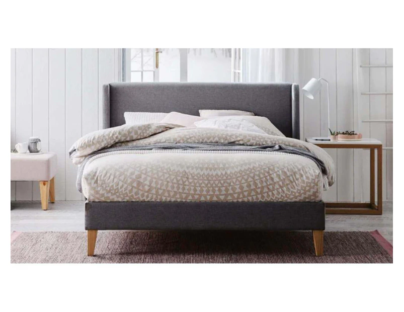 Istyle Quinton Queen Bed Frame Fabric Grey