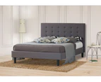 Istyle Alexis Wilt Queen Bed Frame Fabric Grey