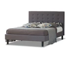 Istyle Alexis Wilt Queen Bed Frame Fabric Grey