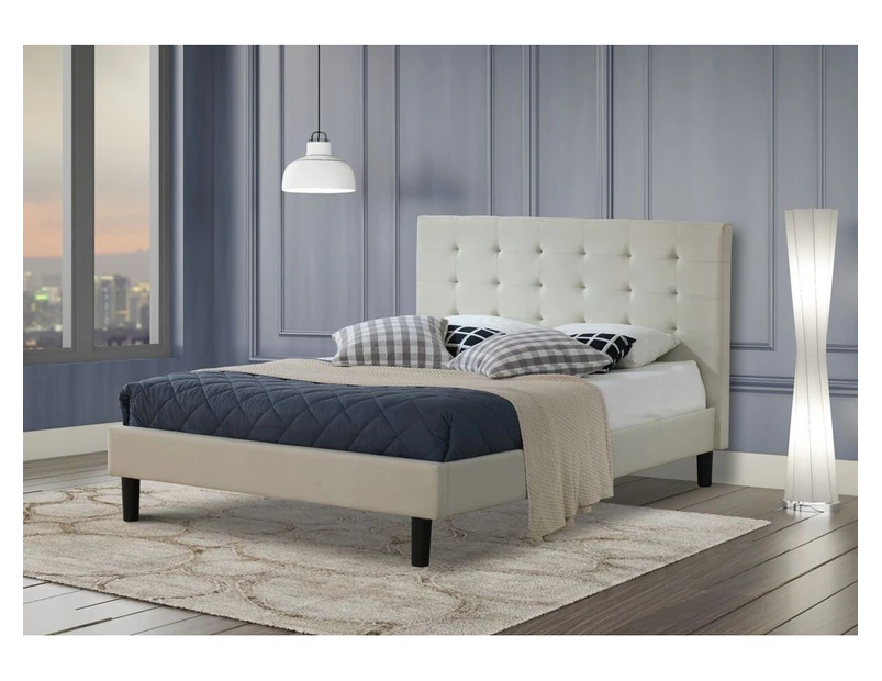 Istyle Alexis Wilt King Single Bed Frame Fabric Beige